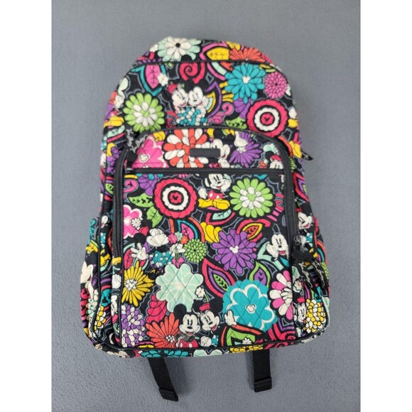 Vera Bradley Disney Parks Backpack Mickey Minnie Mouse Floral Quilted Womens Bag - Picture 1 of 16